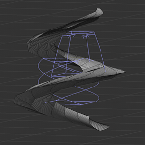 Experimenting with adding various bends to shapes.