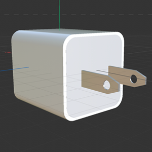 Attached the previous shapes to the charging cube.