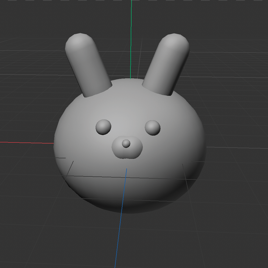 Created a basic shape of the bunny using spheres and adjusting the proportions.