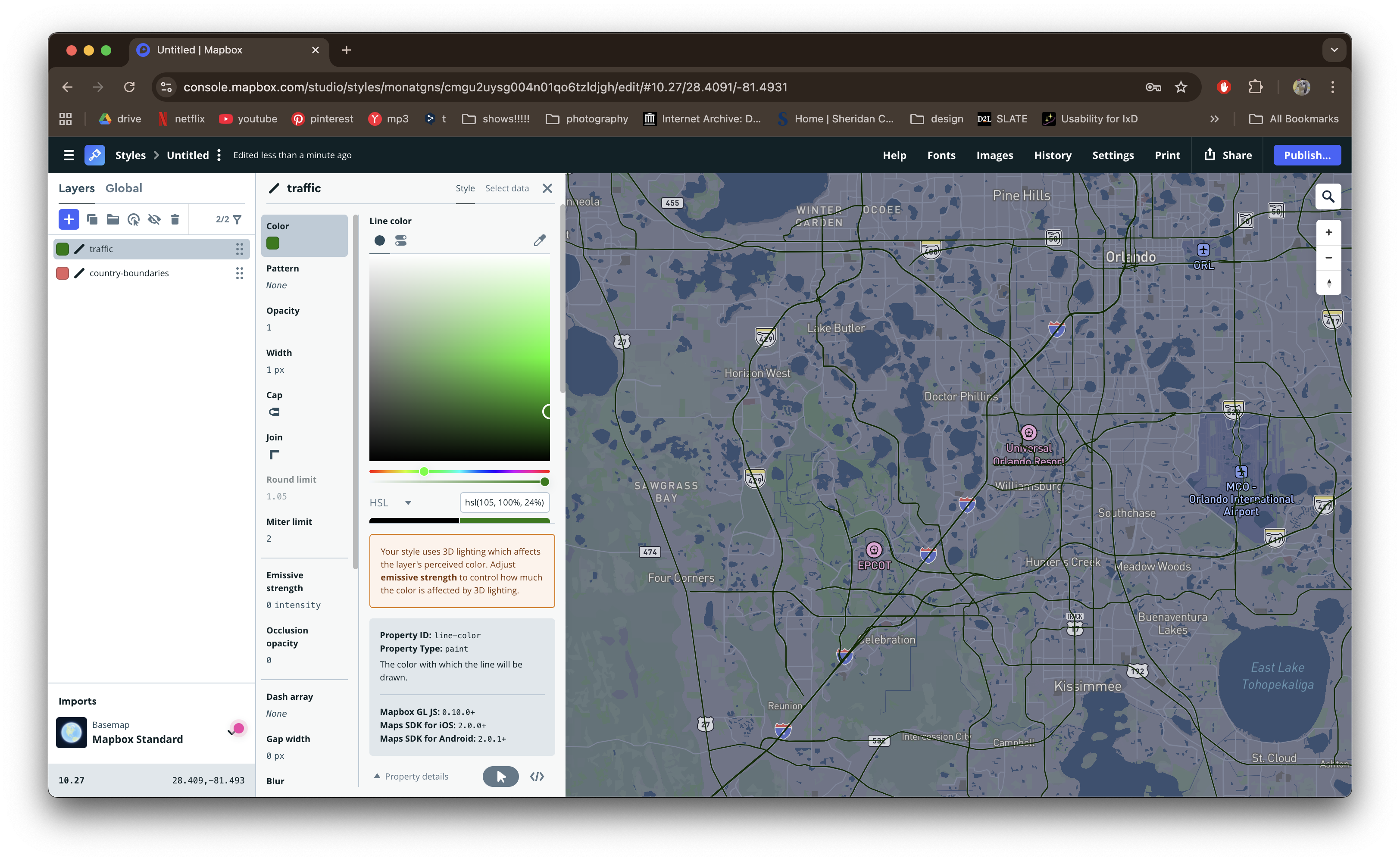 Added another layer, this one showing the traffic.