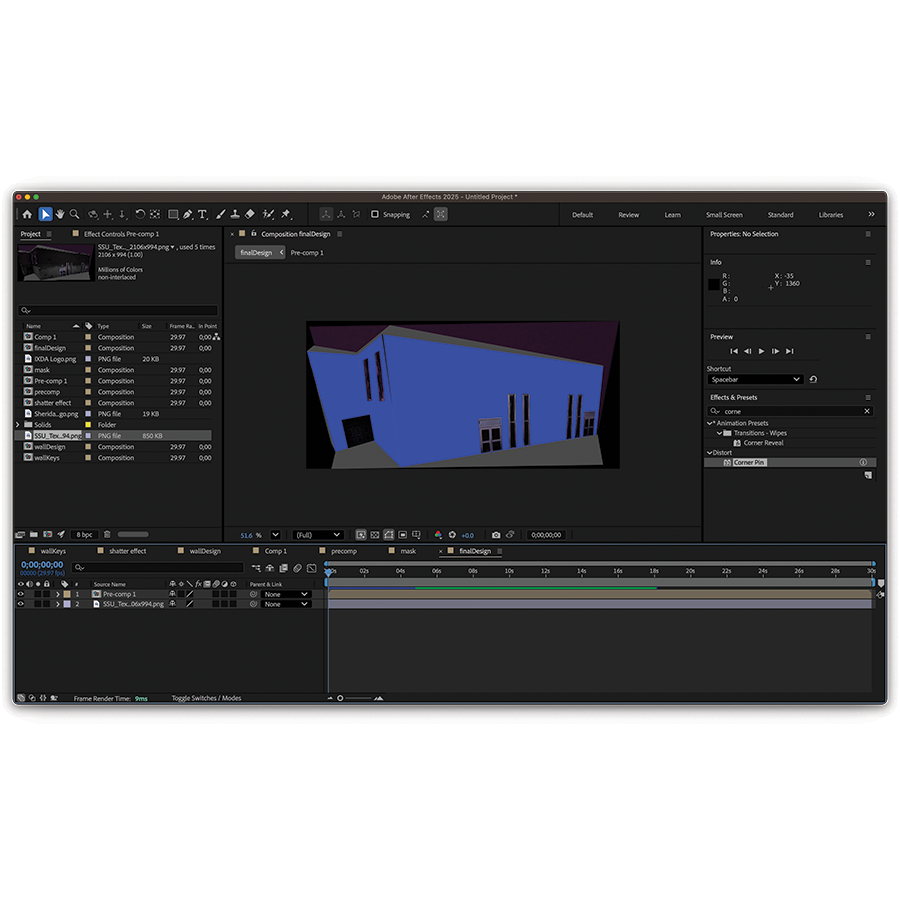 Applying the masks to the original photo layer.