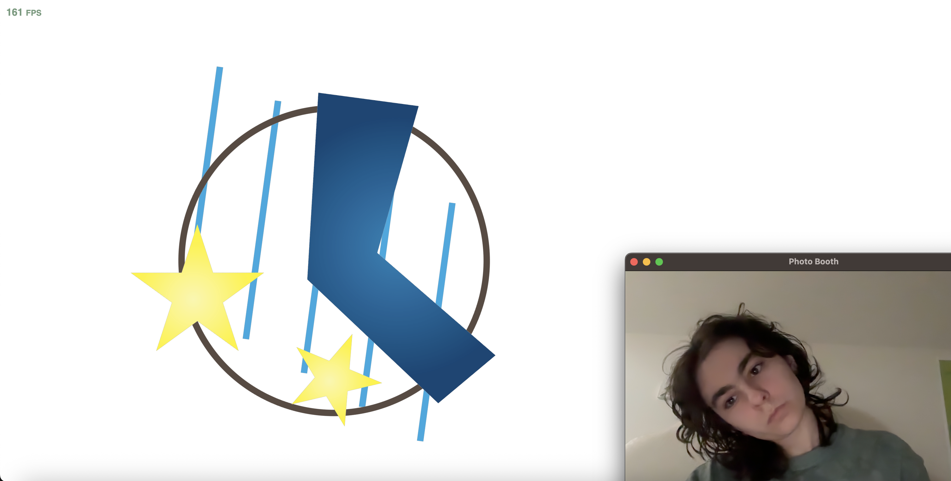 Experimentation with different angles and distances from the screen to see how the different pieces would react to my movements.
