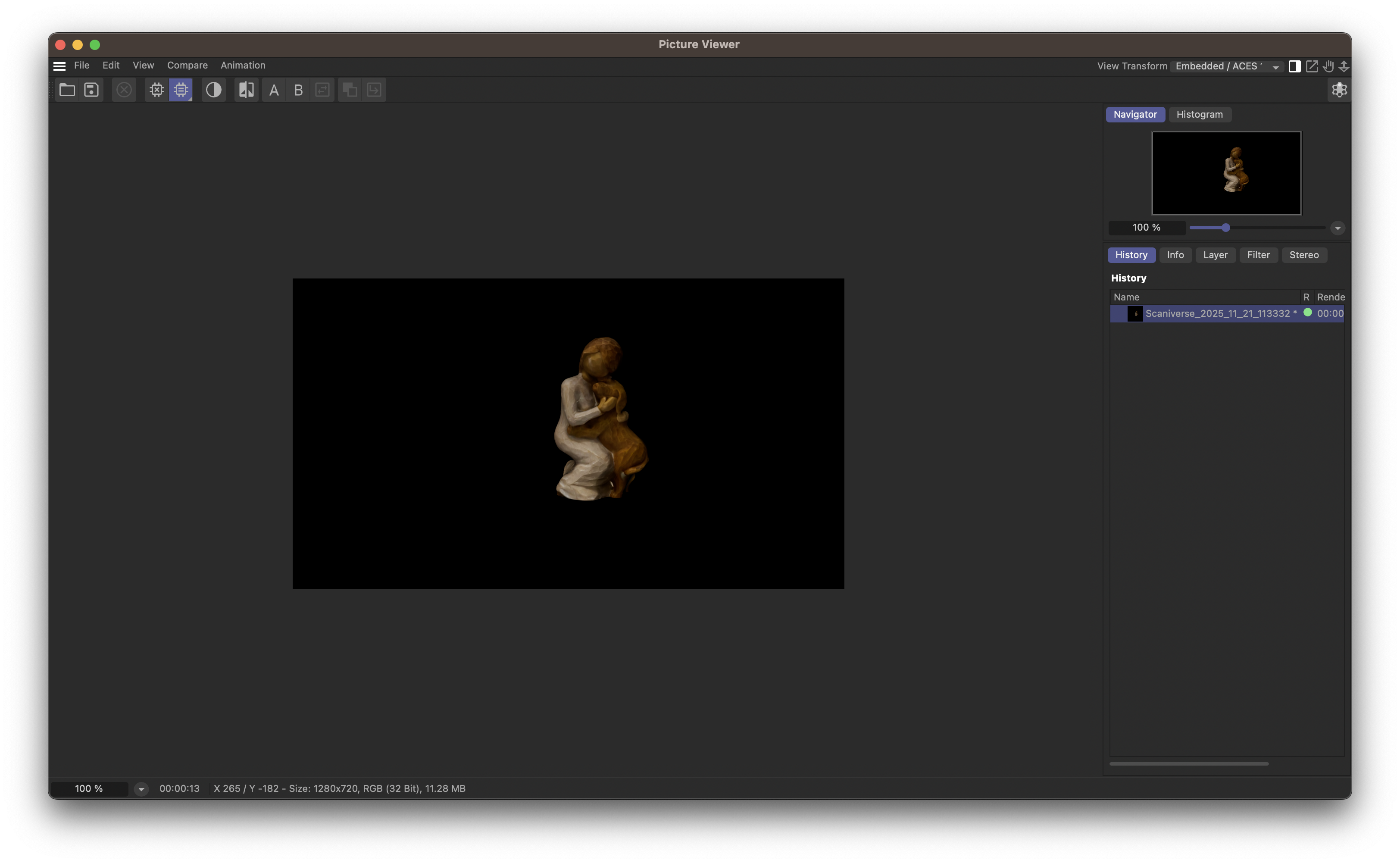 A render after applying the polygon reduction tool.