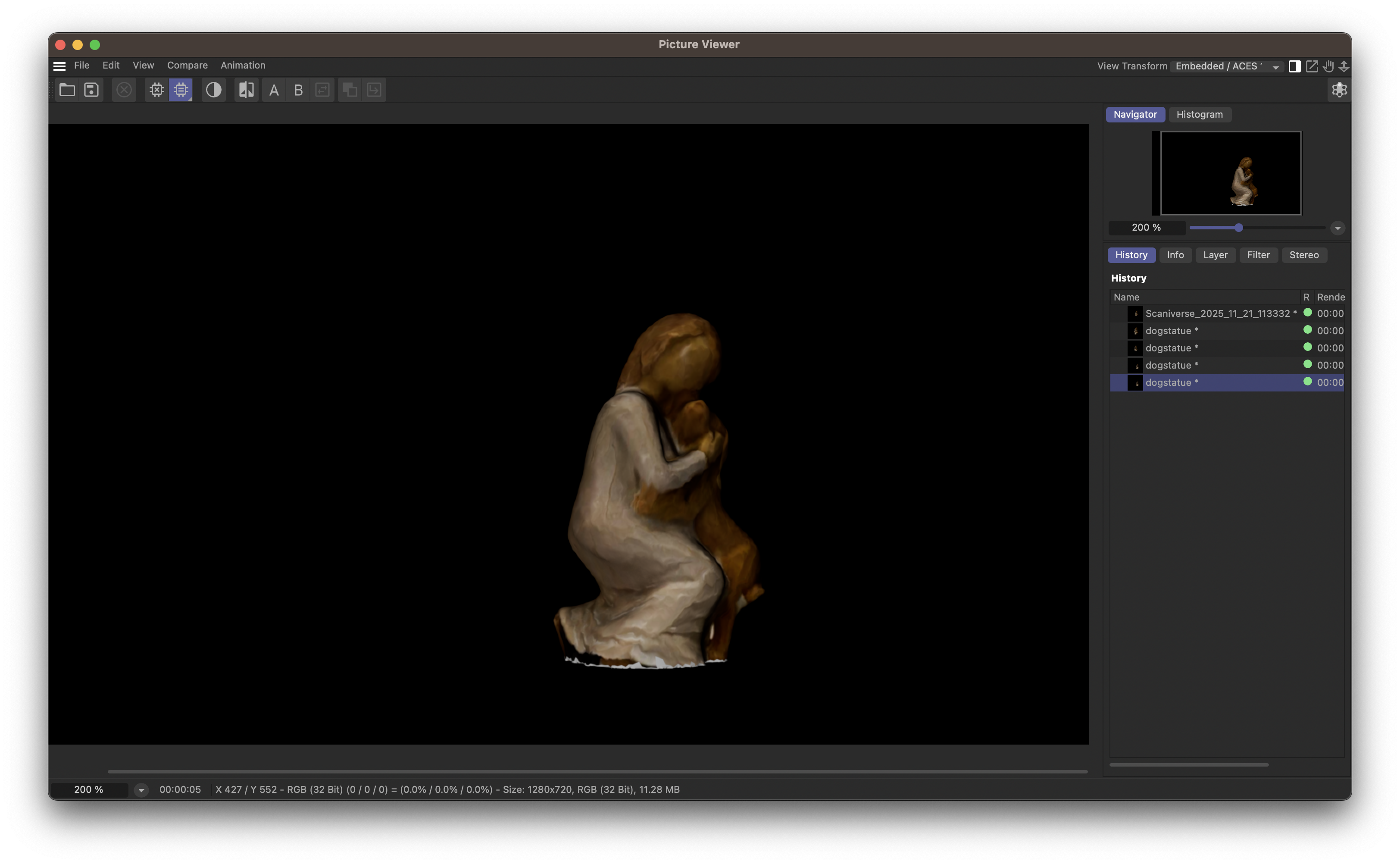 A render of the piece after applying more smoothing.